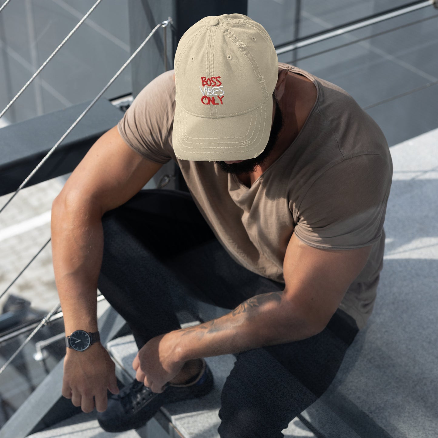 Boss Vibes Only Distressed Dad Hat