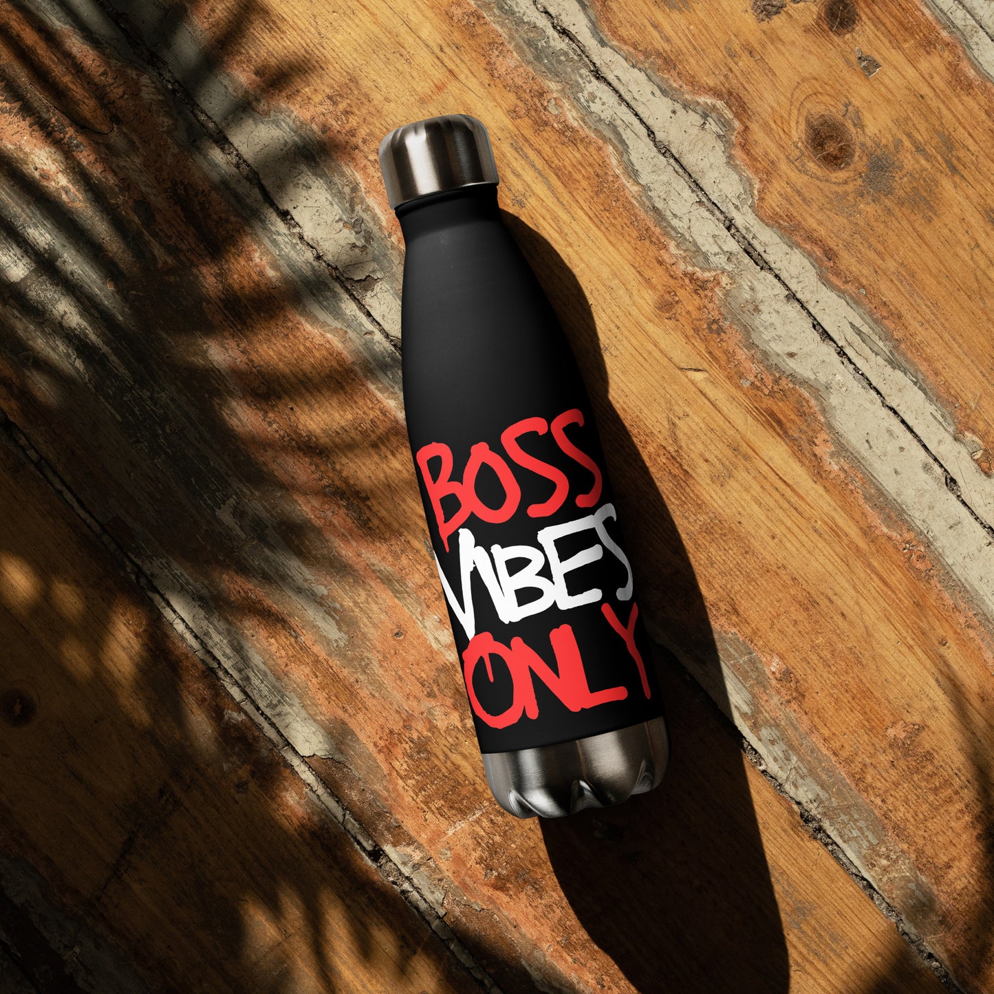 Black Boss Only Vibes Stainless steel water bottle